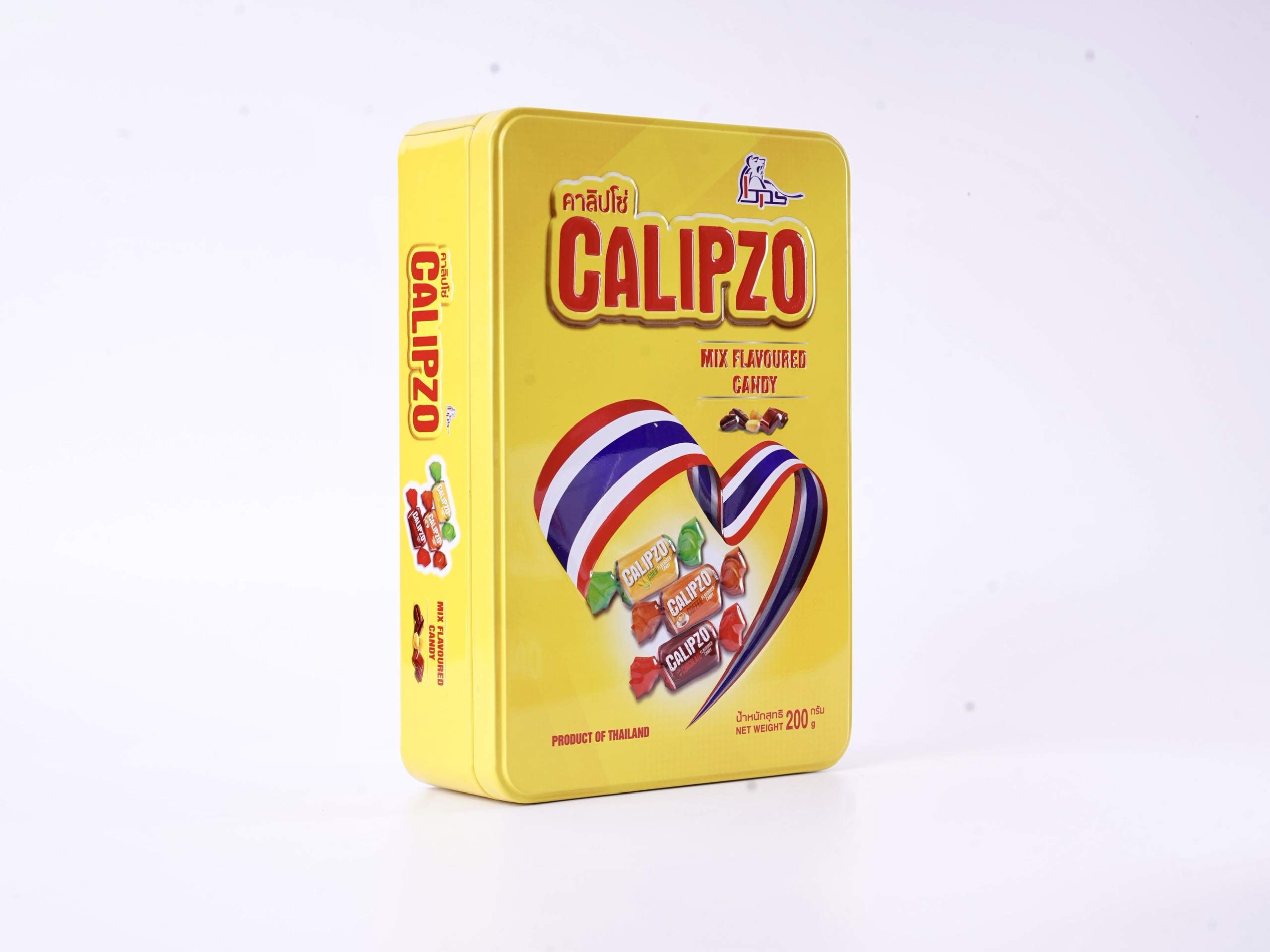 Kẹo sắt Calipzo mix 200g ( 18 hộp/ thùng ) Màu vàng